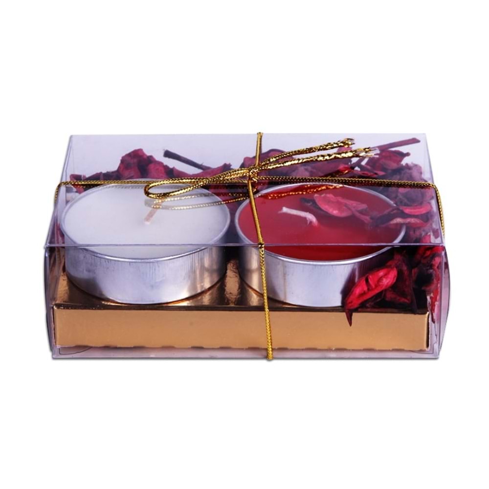 X653 NUR MUM TEALIGHT MUM YAPRAKLI 2Lİ*60
