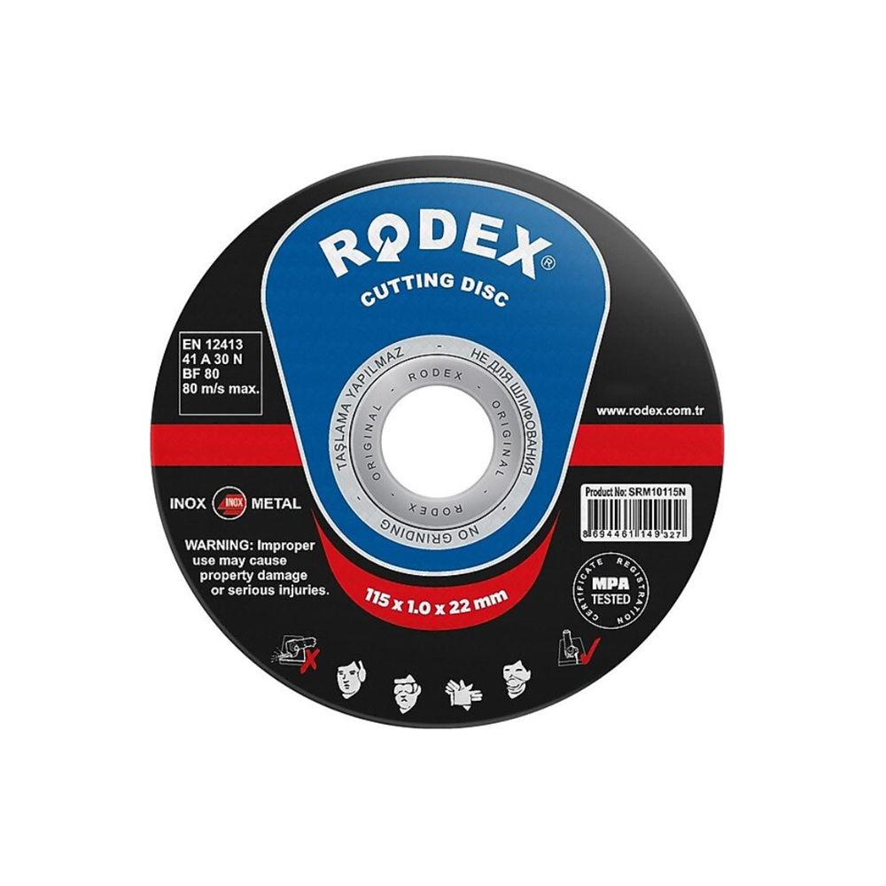 SRM10115N RODEX INOX METAL KESİCİ TAŞ 115X1.0X22MM*100