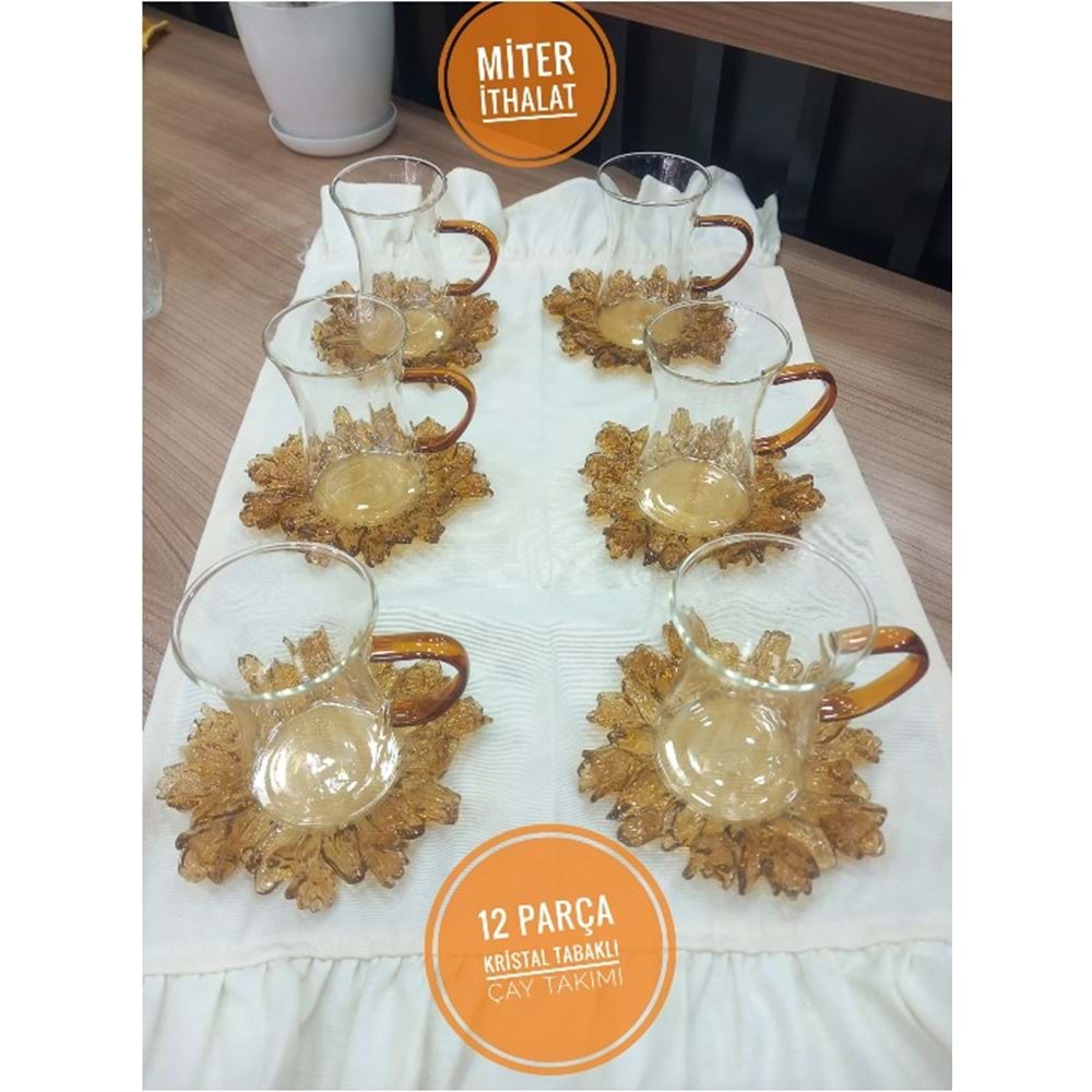 MT88 MİTER KRİSTAL ÇAY SETİ 12 PRÇ*6