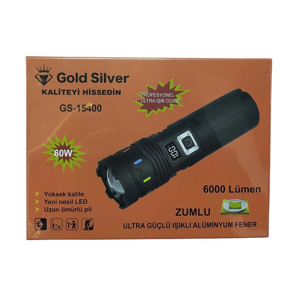 GS15400 GOLD SILVER EL FENERİ ŞARJLI LEDLİ 60W*20