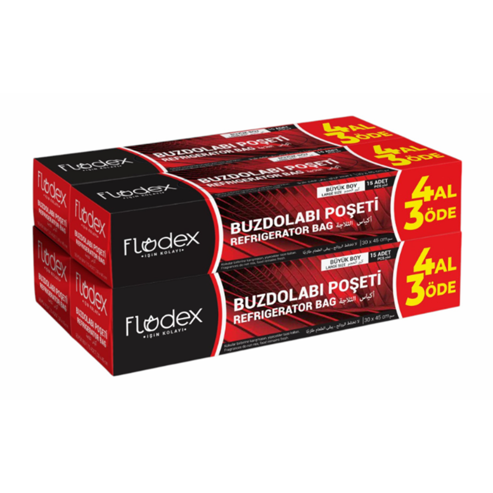 FLODEX BUZDOLABI POŞETİ 4AL 3ÖDE BÜYÜK BOY*12