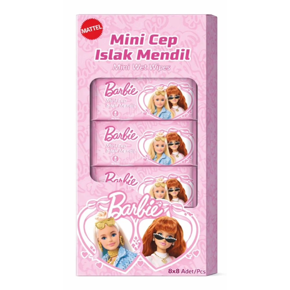 BARBİE MİNİ ISLAK CEP MENDİLİ 8X8 KUTULU*59