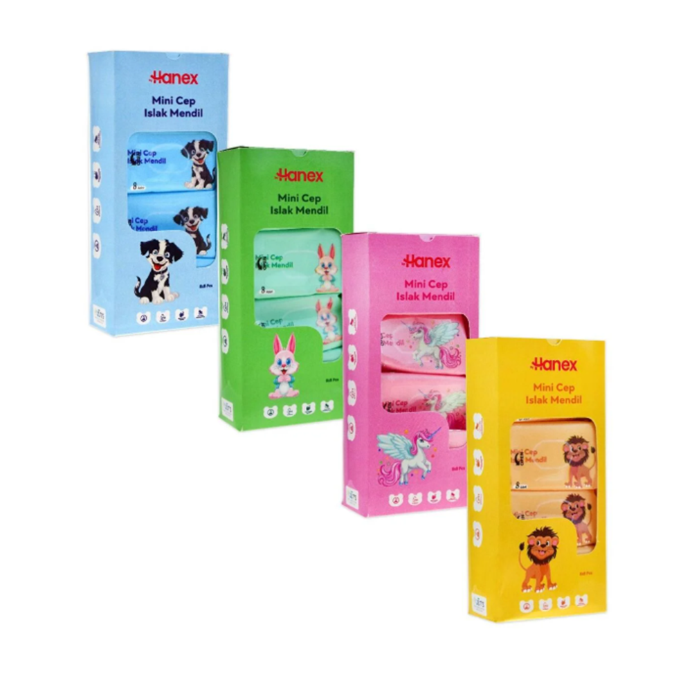 HANEX MİNİ ISLAK CEP MENDİLİ 8X8 KUTULU*59