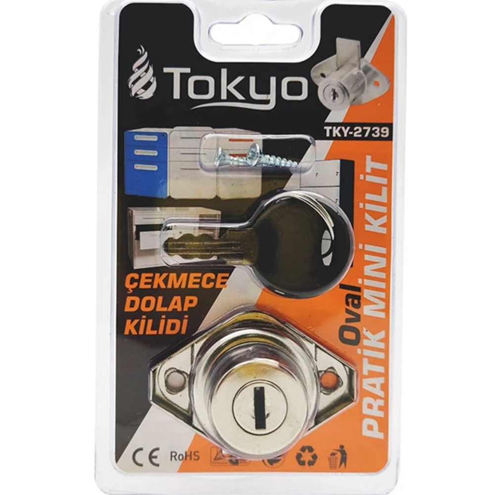 TKY2739 KINETEX TOKYO VKM ÇEKMECE KİLİDİ OVAL*260