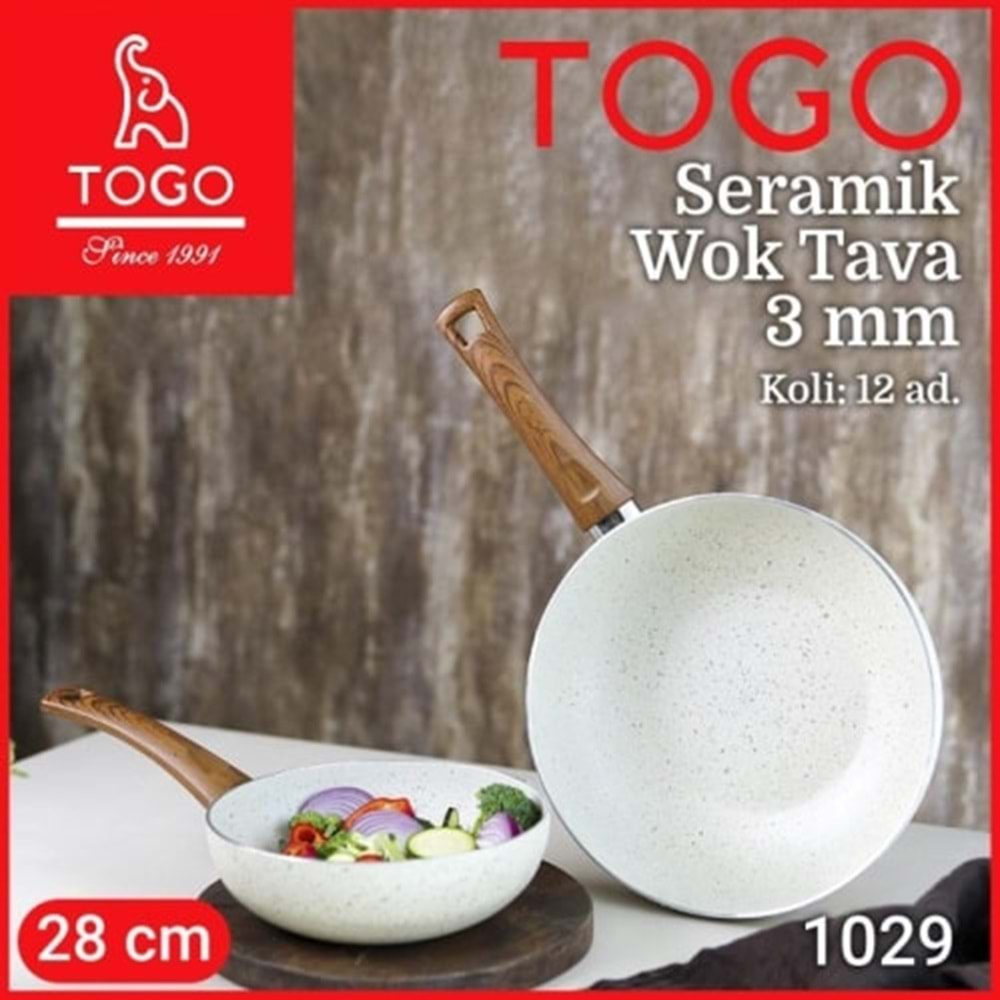 1029 TOGO-AS 28CM 3MM SERAMİK WOK TAVA(12)