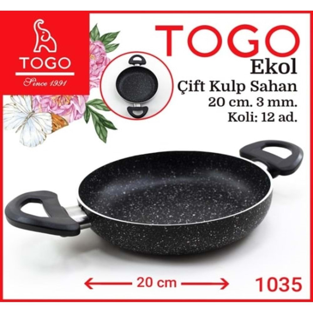 1035 TOGO-AS 20CM 2,5MM GRANİT ÇİFT KULP TAVA(12)