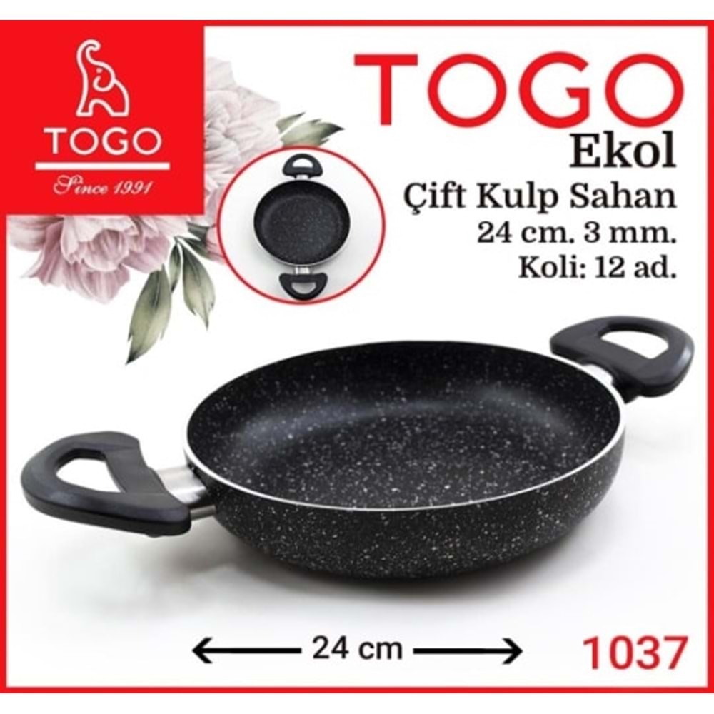 1037 TOGO-AS 24CM 2,5MM GRANİT ÇİFT KULP TAVA(12)