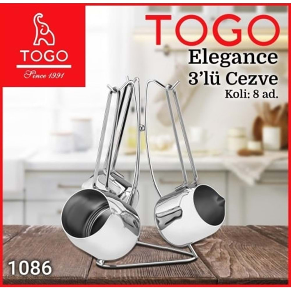 1086 TOGO ELEGANCE 3 LÜ ÇELİK CEZVE *8