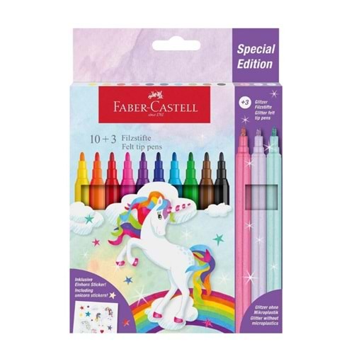 FABER UNİCORN KEÇELİ KALEM 10+3 LÜ