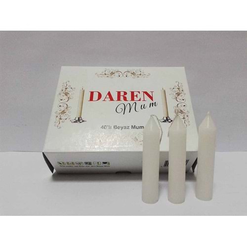 GÜL BEYAZ MUM PAKET 40LI *45