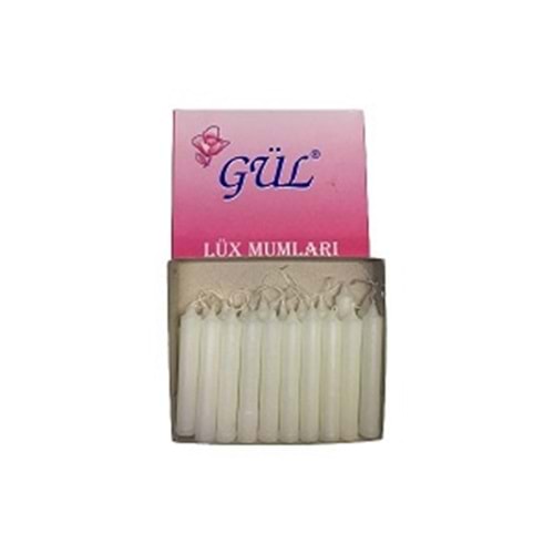 GÜL BEYAZ MUM PK=20*60