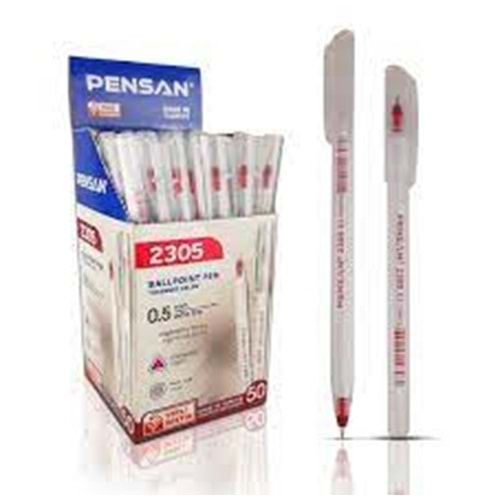 PENSAN 2305 TÜKENMEZ KALEM ÜÇGEN 0,5 MM KIRMIZI 50 Lİ