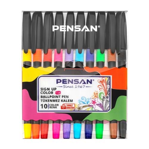 PENSAN 2410 TÜKENMEZ SİGN UP 1MM 10 RENK*12