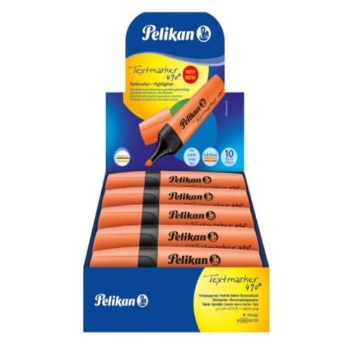 PELİKAN 490 FOSFORLU KALEM TURUNCU*10
