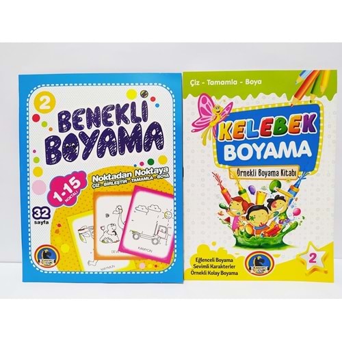 KARATAY KELEBEK BOYAMA ÖRNEKLİ RENKLİ 8 KİTAP 32 SF