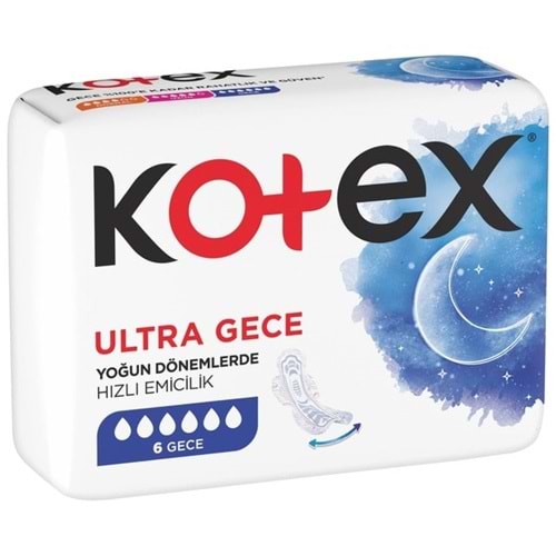 KOTEX ULTRA GECE PED 6 LI*24