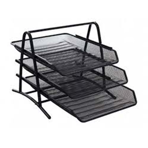 MAS BİON 9301 METAL 3 LÜ EVRAK RAF SİYAH