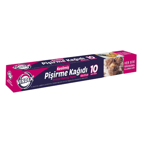 VİNDEX PİŞİRME KAĞIDI HAZIR KESİLMİŞ 10LU*24