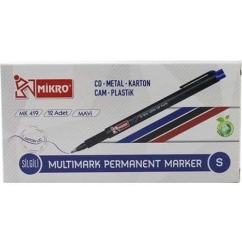 MK419S MİKRO ASETAT KALEMİ MAVİ*12