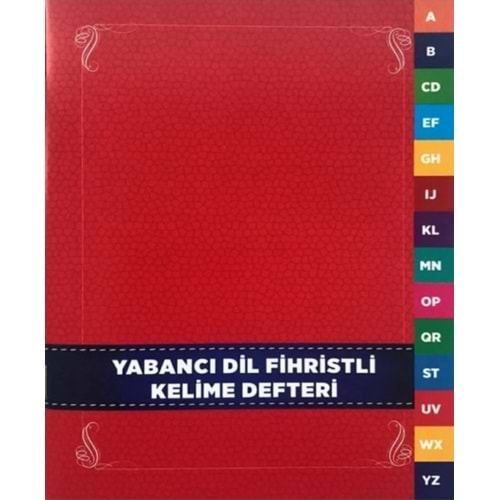 YABANCI DİL KELİME FİHRİSTİ DEFTERİ K.KPK.