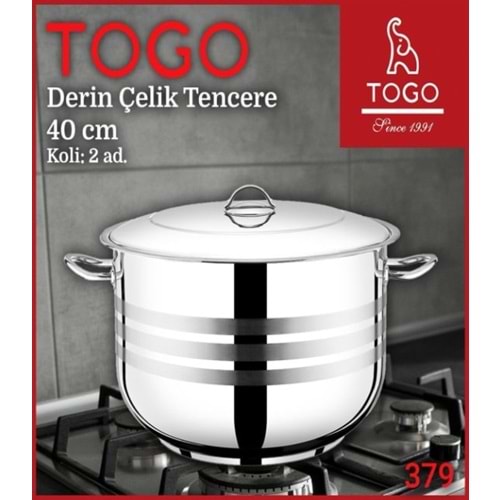 TOGO 379 TENCERE DERİN 430 ÇELİK 40 CM 27 LT*2