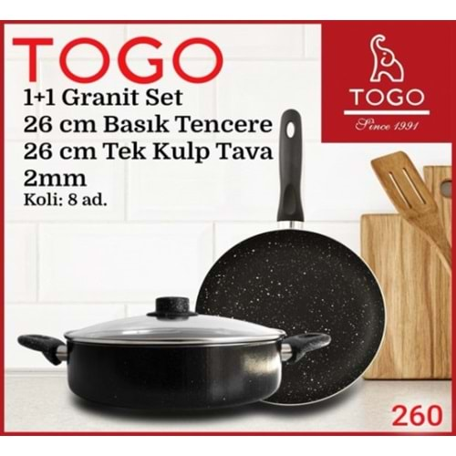 260 TOGO TENCERE BASIK+TAVA GRANİT 26 CM*8