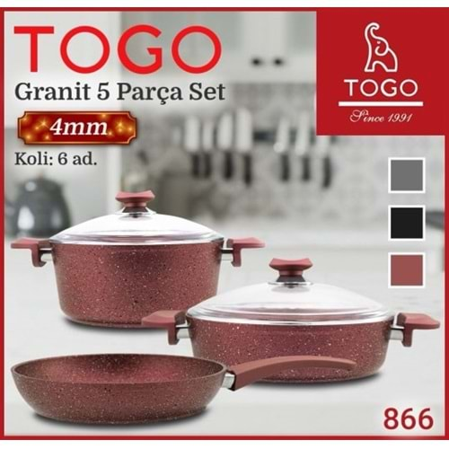 866 TOGO TENCERE SETİ GRANİT 4MM 5 PRÇ.