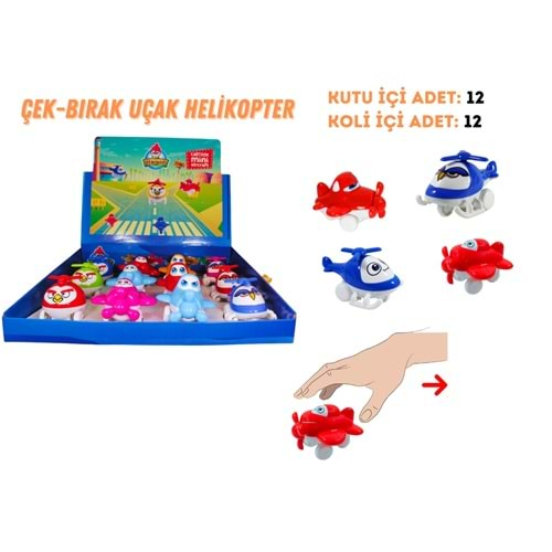 ALT3016 CARTOON ÇEK BIRAK MİNİ UÇAK HELİKOPTER*12