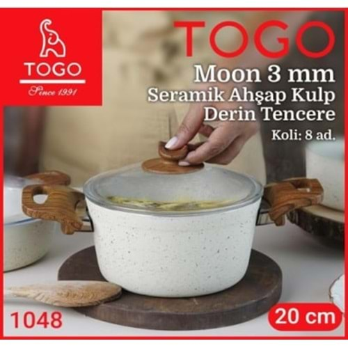 1048 TOGO DERİN GRANİT TENCERE AHŞAP KULP 20 CM*6