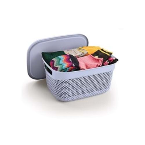 ÜÇSAN M1163 DAMLA DESEN KAPAKLI SEPET 6,6 LT*24