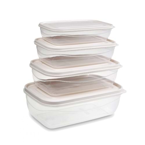 ÜÇSAN M019 DİKDÖRTGEN SAKLAMA KABI 4 LÜ*24