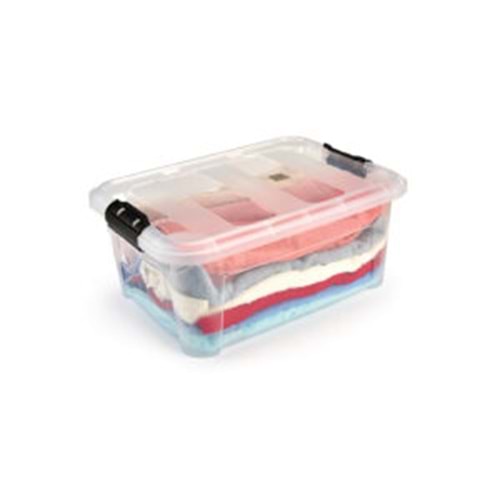 ÜÇSAN M1803 KAPAKLI DÜZENLEYİCİ KASA ŞEFFAF 25 LT*6