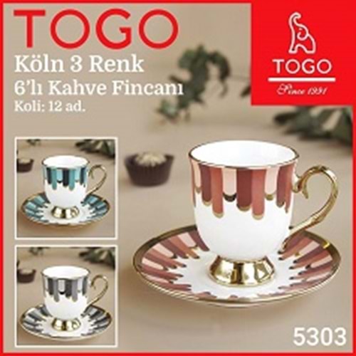 TOGO 5303 QS03 KÖLN 3 RENK FİNCAN TAKIMI*12