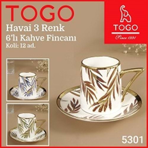 TOGO 5301 QS01 HAWAİ 3 RENK FİNCAN TAKIMI*12