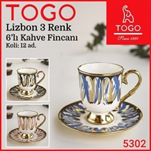 TOGO 5302 QS02 LİZBON 3 RENK FİNCAN TAKIMI*12