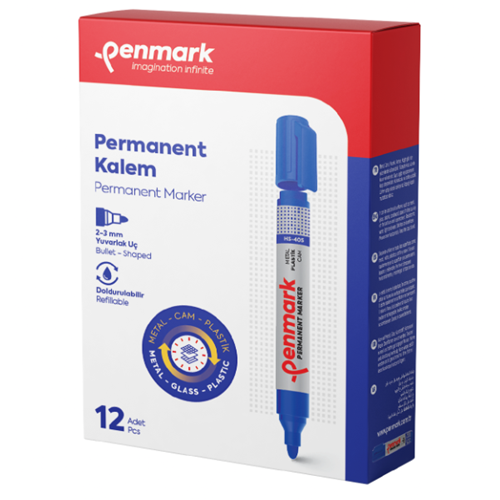 PENMARK HS120002 YUV. UÇ PERMANENT MAVİ*12