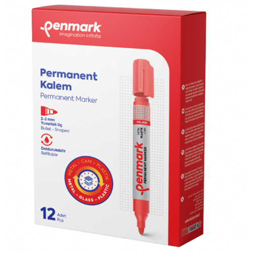 PENMARK HS120003 YUV. UÇ PERMANENT KIRMIZI*12