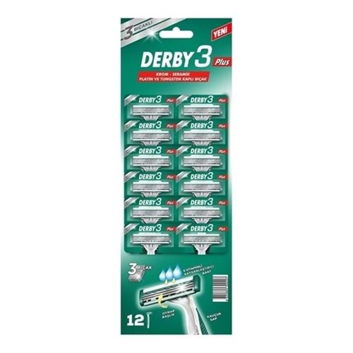DERBY 3 BIÇAK PLUS KARTELA*12
