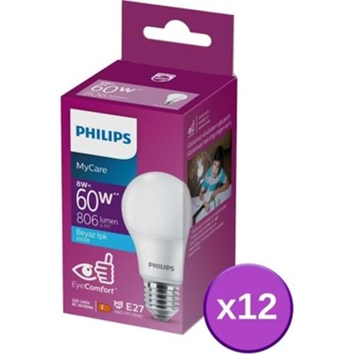 PHILIPS LED AMPUL 8W*12