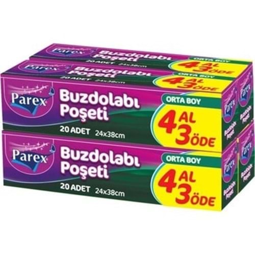 PAREX BUZDOLABI POŞETİ 4AL3ÖDE ORTA BOY*12