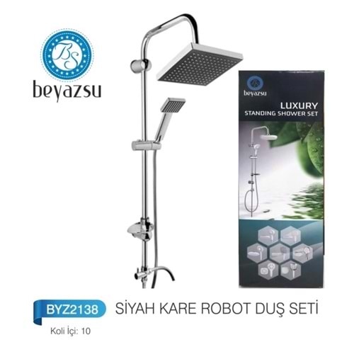BEYAZSU DUŞ SETİ ROBOT SİYAH KARE*10