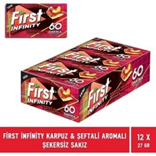 FİRST SAKIZ SENSATIONS KARPUZ / ŞEFTALİ AROMALI ŞEKERSİZ *12