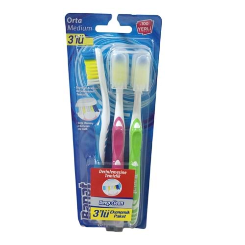 BANAT DİŞ FIRÇASI 3LÜ DEEP CLEAN*12