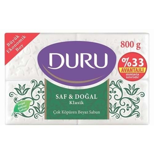 DURU SAF & DOĞAL BEYAZ BANYO SABUN 800 GR *12