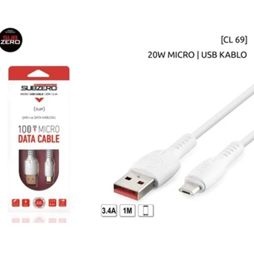 CL69 SUBZERO 3.4A MICRO ŞARJ KABLO *10
