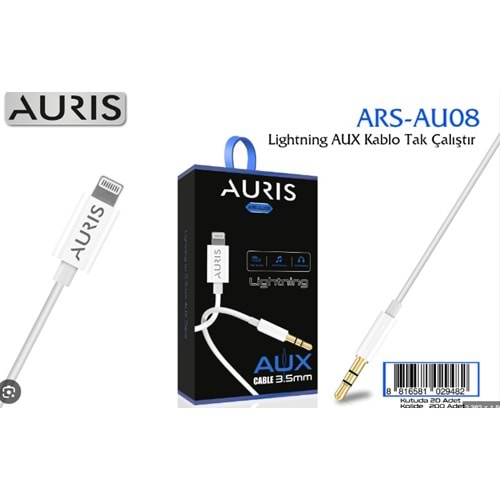AURİS ARS-AU08 IPONE AUX KABLO 3.5 MM *20