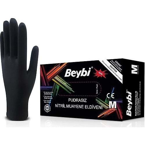 BEYBİ MUAYENE ELDİVENİ SİYAH LARGE 100 LÜ*20