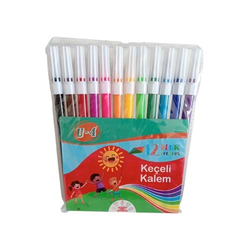 U-4 1040 KEÇELİ KALEM 12 RENK