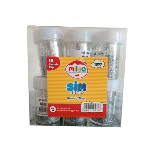 MİLEO 1897 TOZ SİM TEK RENK 8GR TÜP GÜMÜŞ*12