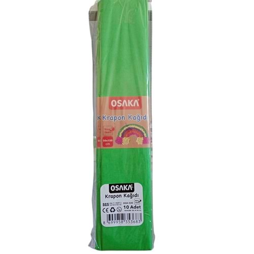 OSAKA OGK526 YEŞİL RENK KRAPON KAĞIDI 10LU